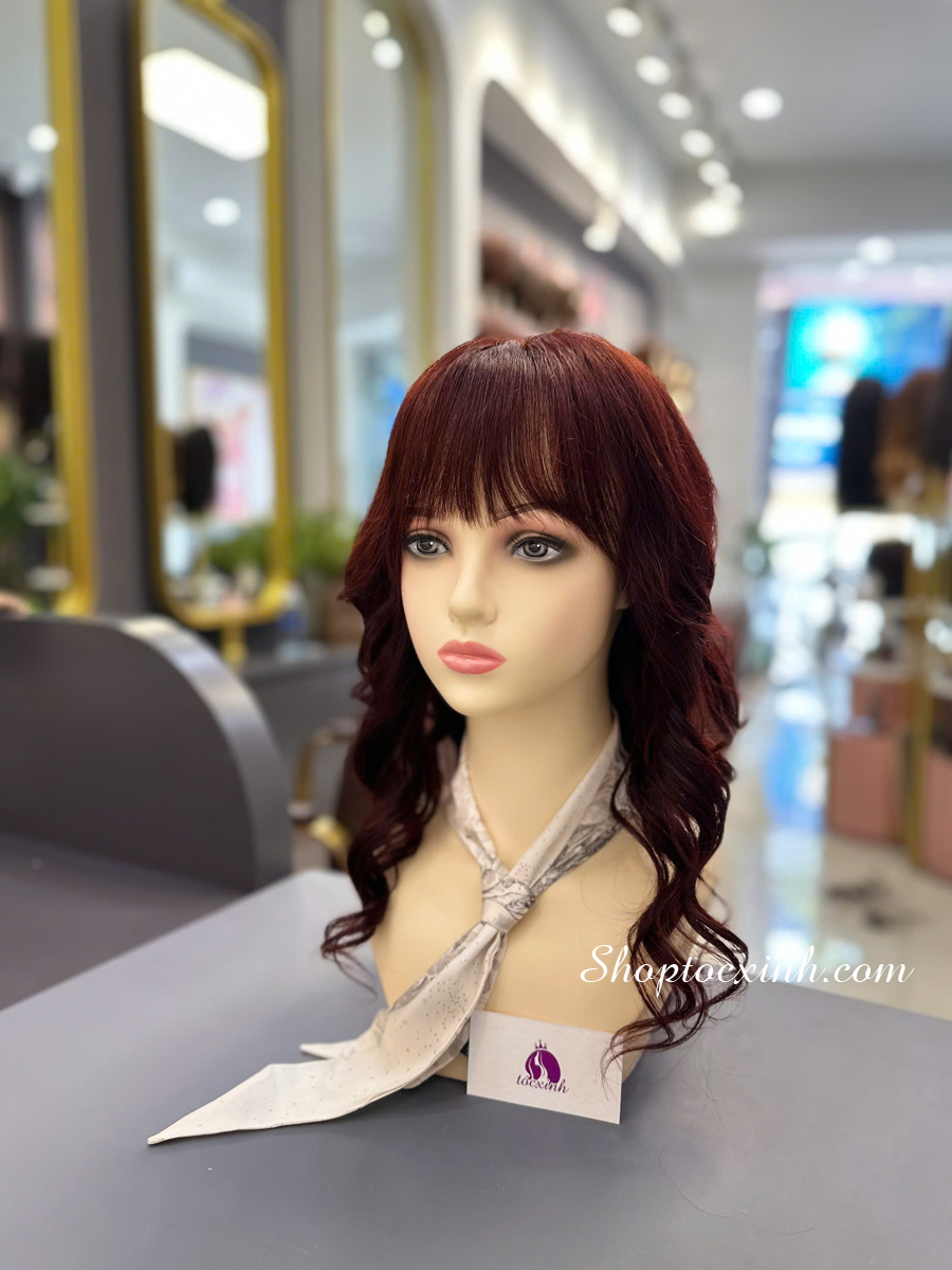 TÓC NGUYÊN ĐẦU SIÊU DA UỐN XOĂN NHUỘM TÓC GIẢ LÀM BẰNG TÓC THẬT