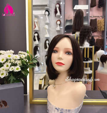 Tóc Ngắn Nguyên Đầu Một Ngôi Làm Bằng Tóc Thật