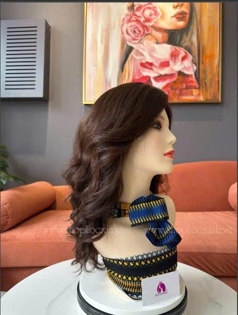 TÓC NGUYÊN ĐẦU UỐN XOĂN TÓC GIẢ LÀM BẰNG TÓC THẬT