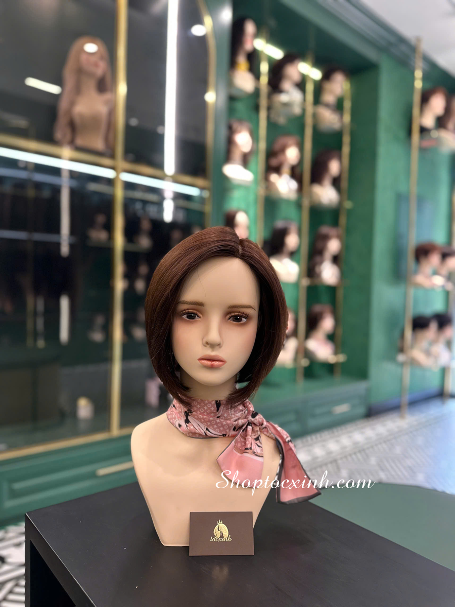 TÓC NGANG VAI TRẺ TRUNG LÀM BẰNG TÓC THẬT