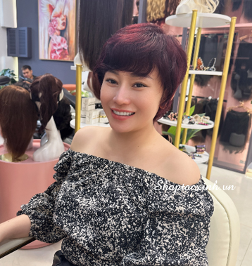 TÓC TÉM PHỒNG  ĐỎ TÍM SIÊU DA 