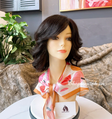 Tóc Giả Nguyên Đầu Uốn Soăn Làm Bằng Tóc Thật