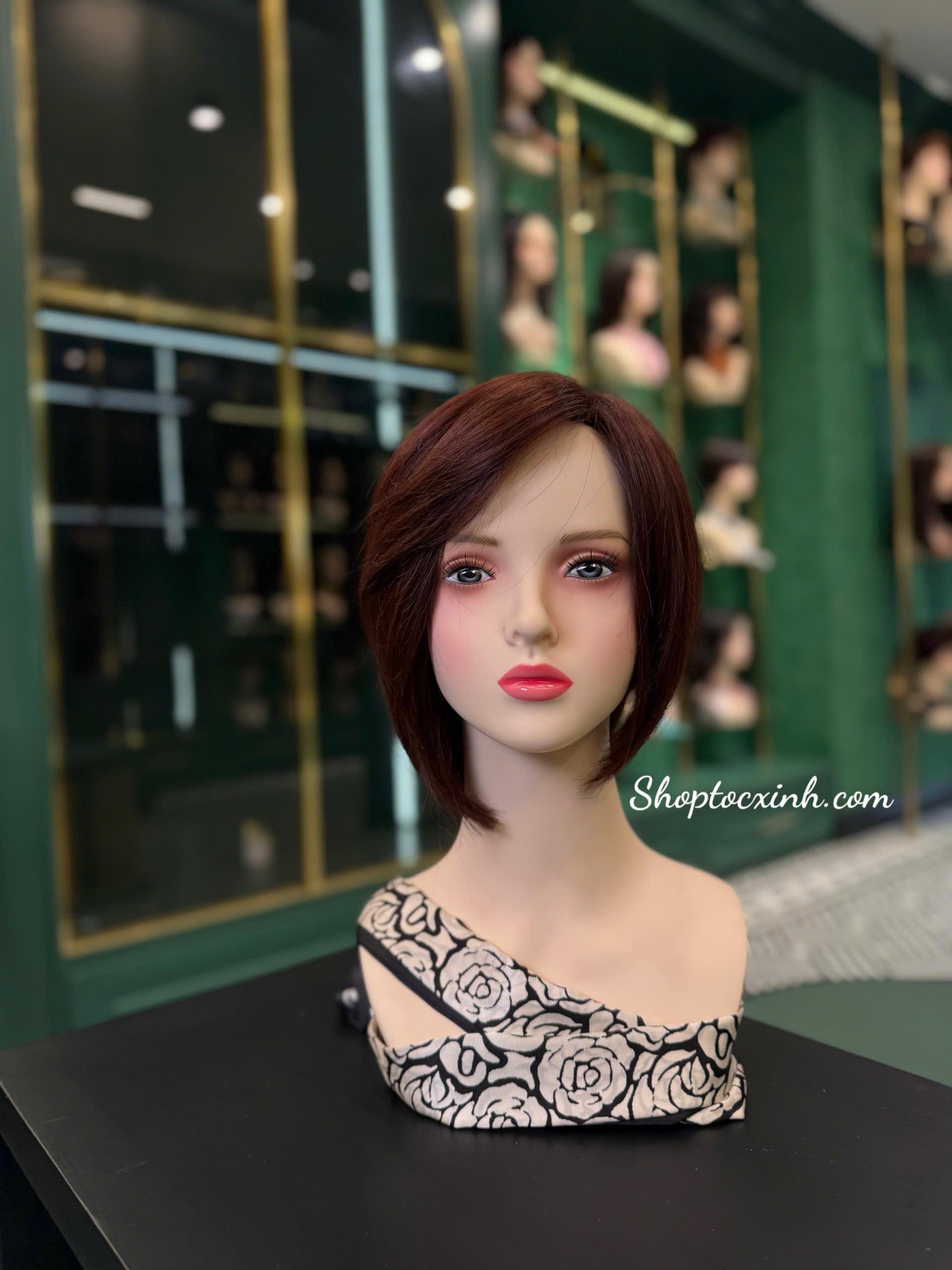 TÓC NGẮN GIẢ NGUYÊN ĐẦU NGANG VAI LÀM BẰNG TÓC THẬT