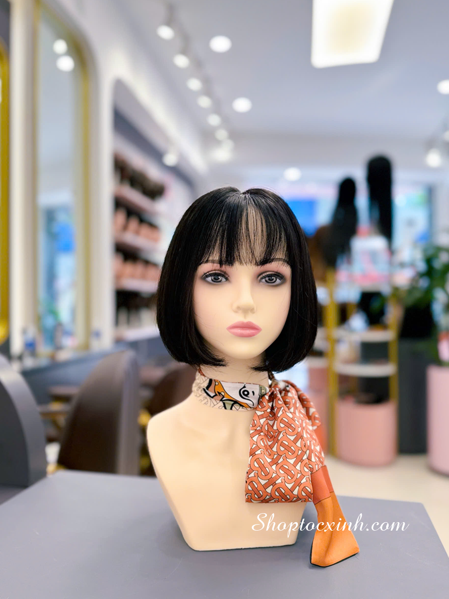 TÓC BỘ NGANG TRUNG NIÊN MỘT NGÔI LÀM BẰNG TÓC THẬT