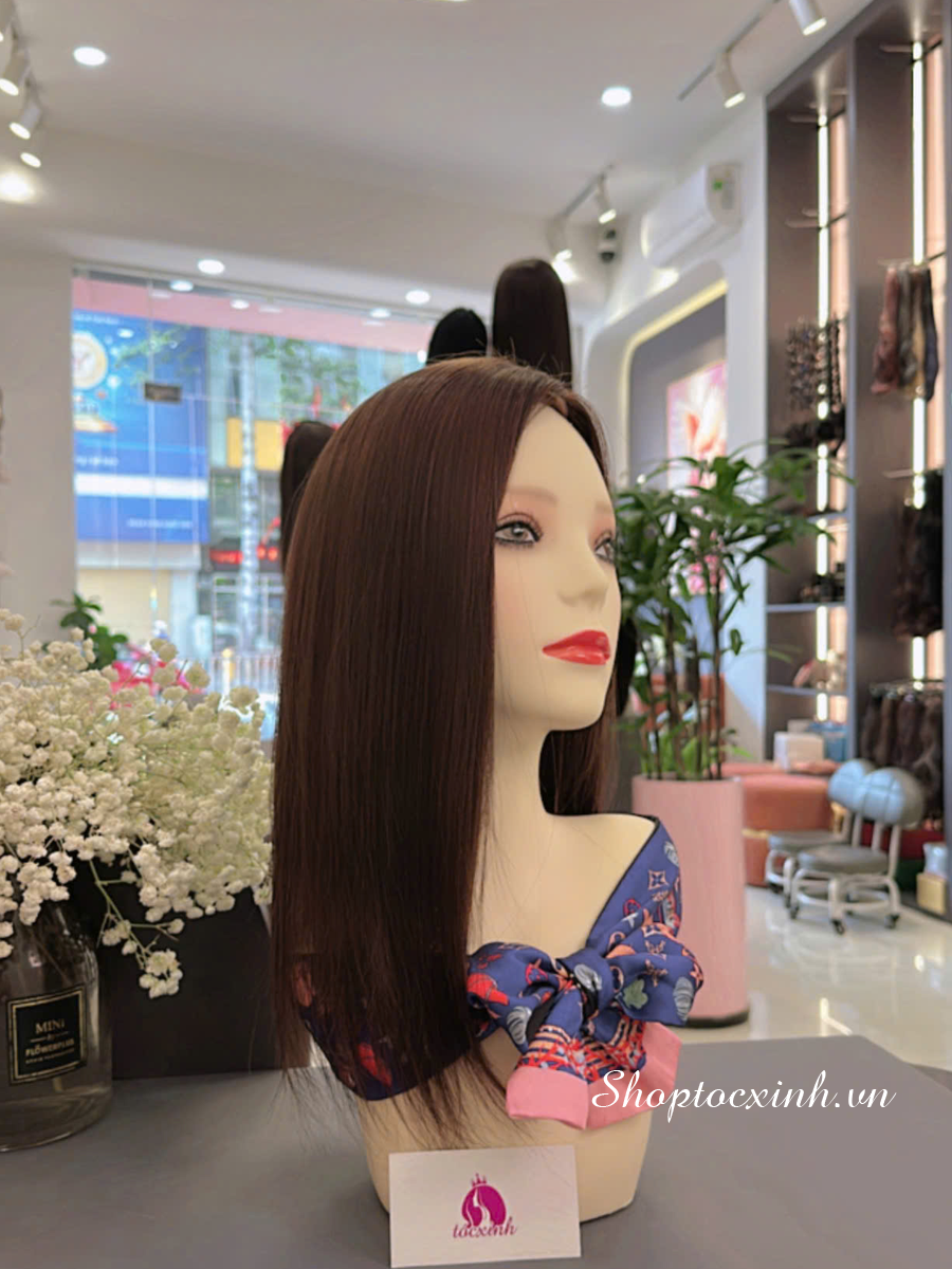 TÓC CHE  HÓI ĐỈNH 4D35CM NHUỘM HẠT DẺ TÓC GIẢ LÀM BẰNG TÓC THẬT