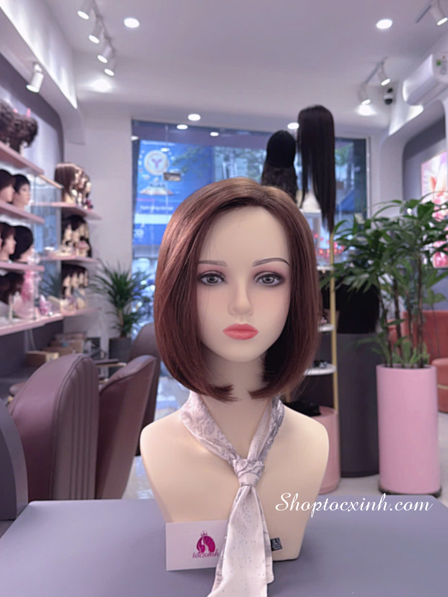 TÓC BỘ NGẮN NHUỘM NÂU SIÊU DA ĐẦU TOÀN PHẦN